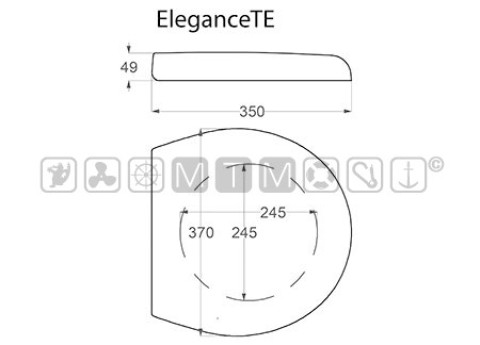 TECMA Seduta e coperchio bianca Elegance T-236TB